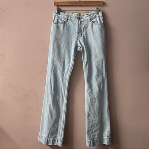 Vintage Y2K Gap Low Rise Light Wash Blue Wide Hemmed Flared Jean 28" Waist GUC